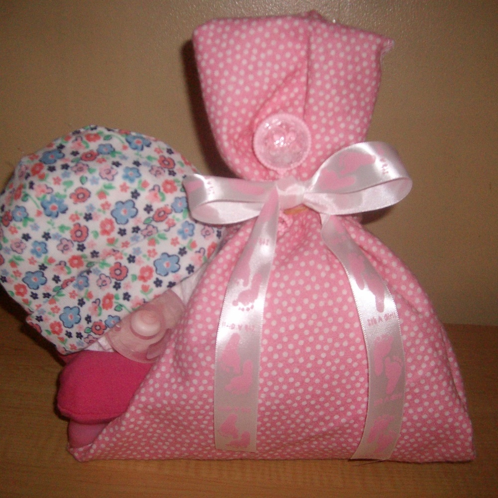 Baby Girl Sleeping Diaper Baby Stork Bundle